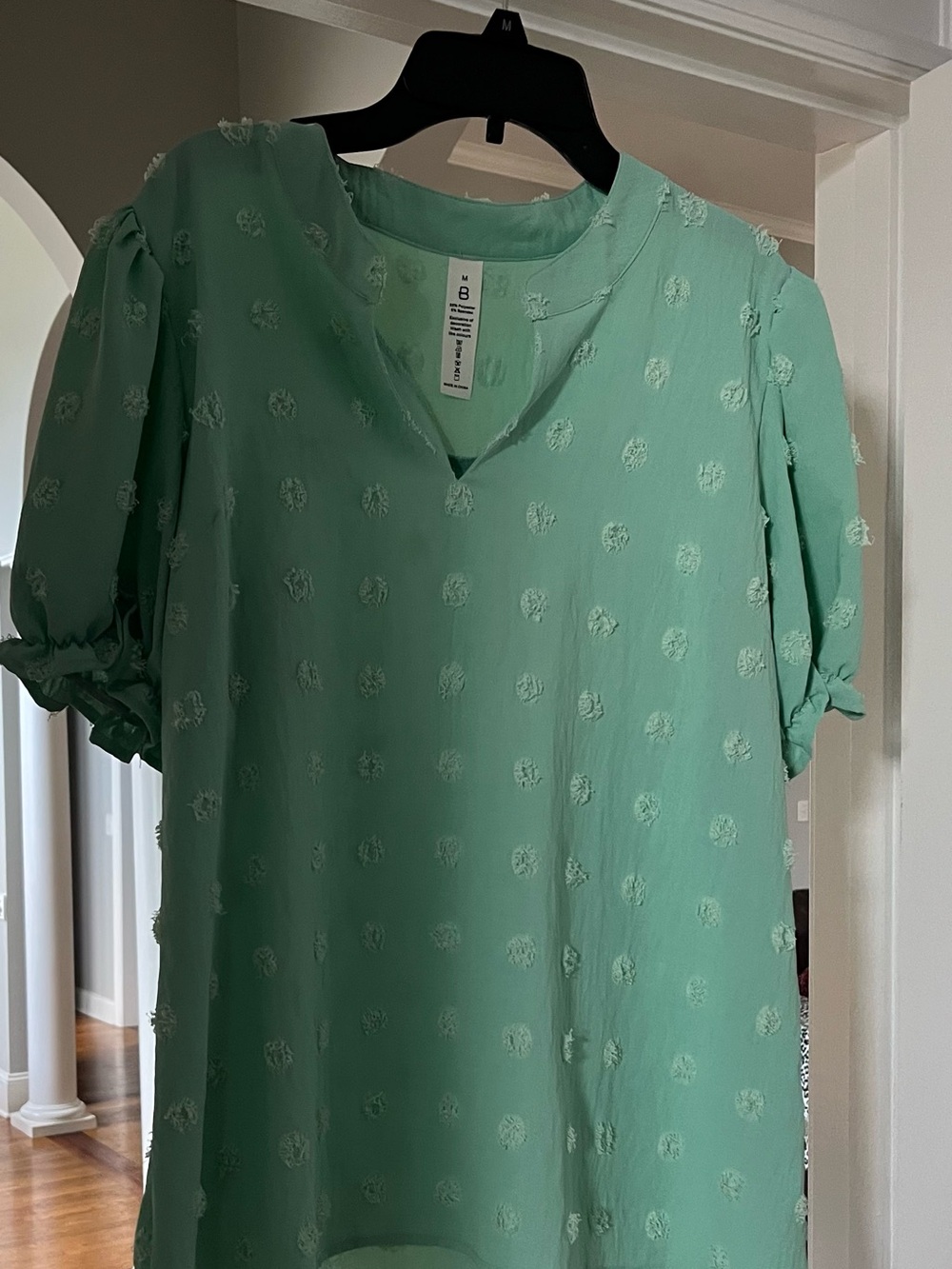 Lightweight Mint Green V-Neck Women's Top